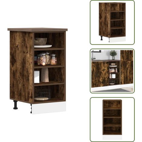Armoire de plancher chêne fumé 40x44,5x81,5cm bois d'ingénierie - Armoire De Plancher - Armoires De Plancher - Armoire De Cuisine - Placard De Cuisine (1/5)