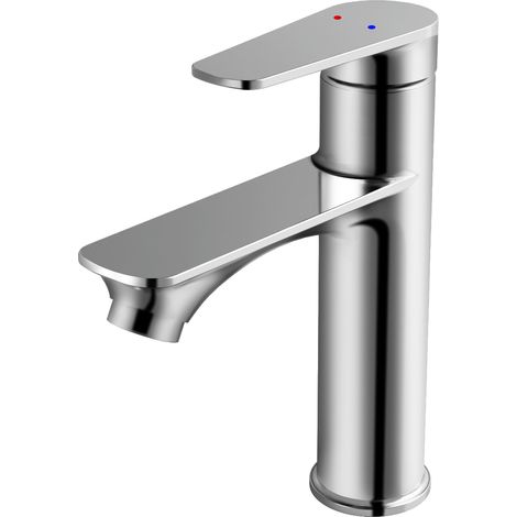 Robinet de salle de bain, à économie d'eau, mitigeur monocommande pour salle de bain avec bec hauteur 118 mm,chromé (1/5)