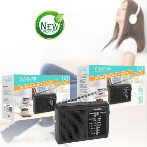 Mini Radio Fm Portable De Poche Am Bandes Audio Récepteur De Musique Tx-8184 (1/3)