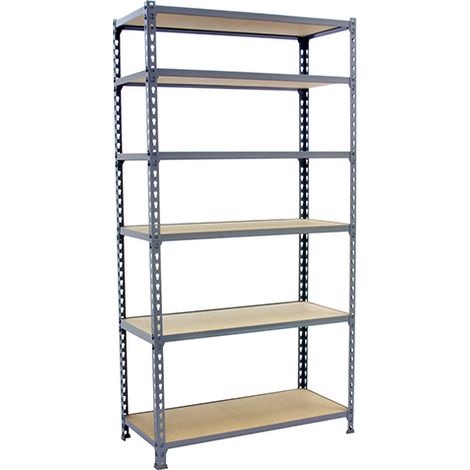 Simonrack Scaffale metallico senza viti grigio legno 6 ripiani (1/3)