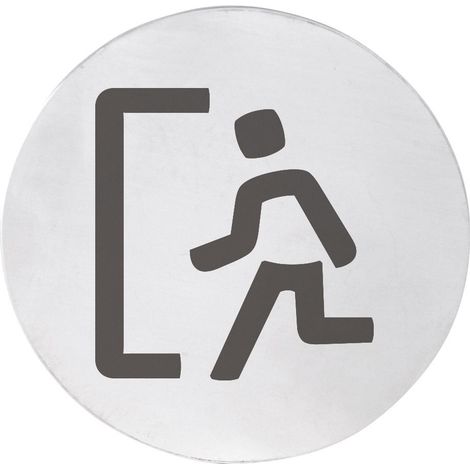 Plaque de porte "EXIT", dia. 75 mm, acier inoxydable mat