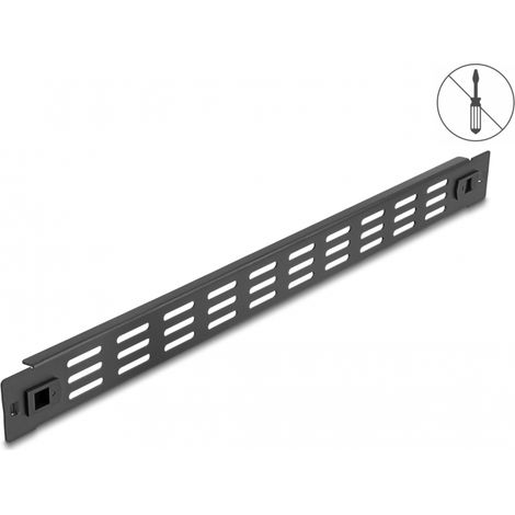 Delock Panel de gabinete de red con ranuras de ventilaciÃ³n sin herramientas de 19 1U negro