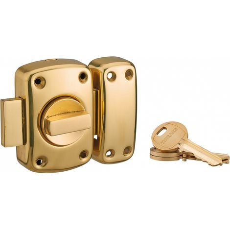 Serratura a chiavistello a pomolo Mirage 6 per porta esterna, cilindro 45mm, ottone, 3 chiavi, ottone - THIRARD