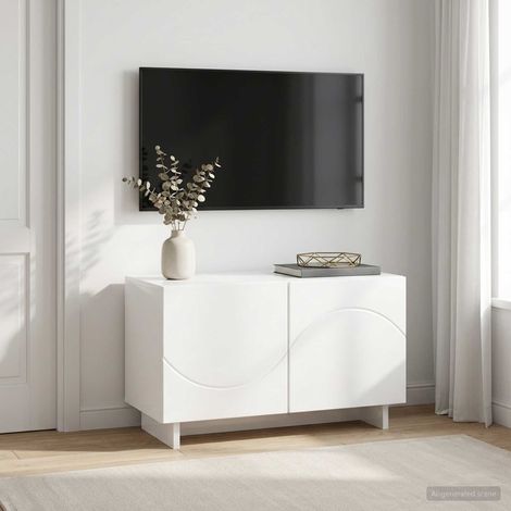 vidaXL TV Stand 60 x 34.5 x 40 cm High Gloss White Engineered Wood (1/5)