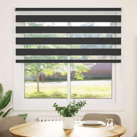 Store enrouleur zébré 120,9 x 175 cm, largeur du tissu 116,7 cm, noir (1/5)