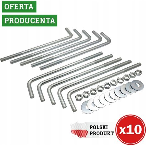 Anclaje para placas de pared en L, tipo tubo - galvanizado 14x450 - 10 unidades (paquete) (1/5)