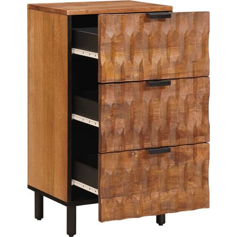 Maison Exclusive - Credenza con cassetto Finitura Marrone Acacia 40 x 33 x 75 cm (1/5)