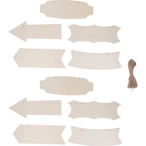 10 pièces flèches en bois décoration murale DIY, panneau flèche suspendu pour décoration de fête, mariage, étiquettes cadeaux (1/5)