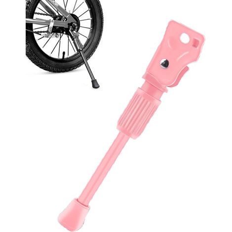 Béquille latérale pour vélo enfant 18 pouces, support simple pour vélo, vélo électrique, vélo de ville et VTT, facile à installer, rose (1/5)