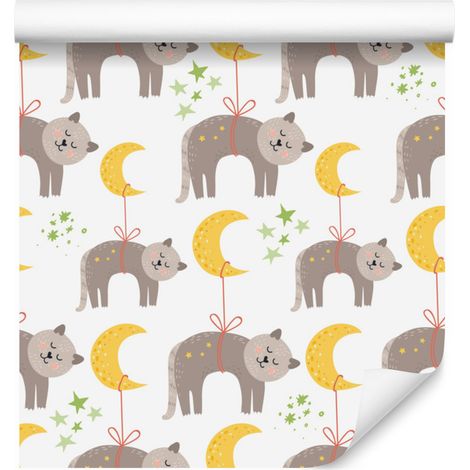 Papier peint chatons endormis pour salon et chambre 50x1000 cm (1/5)