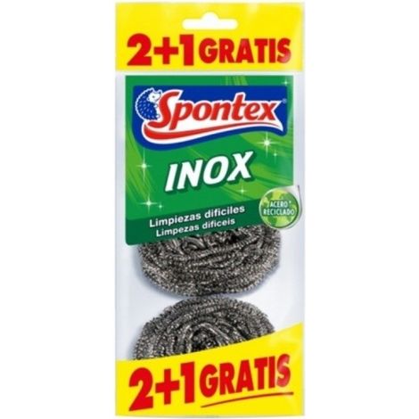 Estropajo limp 6,5cm inox spontex 3 pz (1/2)