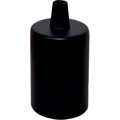 Kit cache douille métal cylindrique + douille E27 noire- Tibelec (1/3)