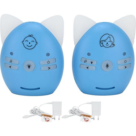 Moniteur bébé audio numérique V30, détecteur de cris sensible sans fil bidirectionnel, écouteur portable avec alarme, prise UE bleue 100-240V