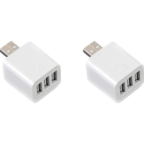 2x Tuya 5V Smart WiFi USB-Adapter, USB-Netzteil, Smart-Home-Steuerung für Alexa, Yandex, Alice, 3 USB-Anschlüsse