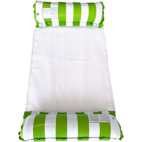 Matelas gonflable portable pour piscine avec fond en filet (vert) (1/3)