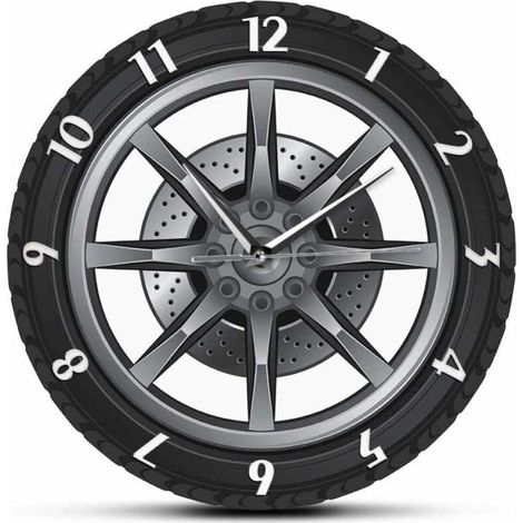 Horloge Murale - Quartz - Cadran en Vinyle - Décoration Atelier Automobile - 30 cm - 1 Pièce (1/5)