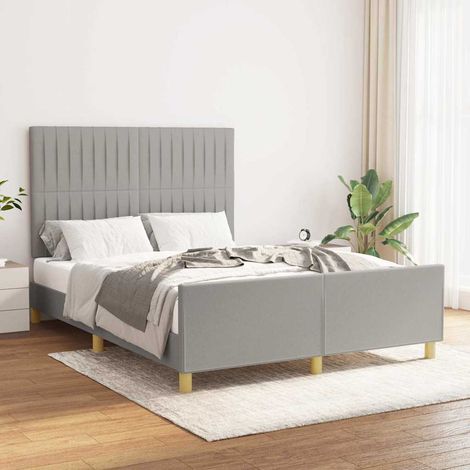 Cadre de lit sans matelas-Structure de lit gris clair 140x190 cm tissu (1/5)