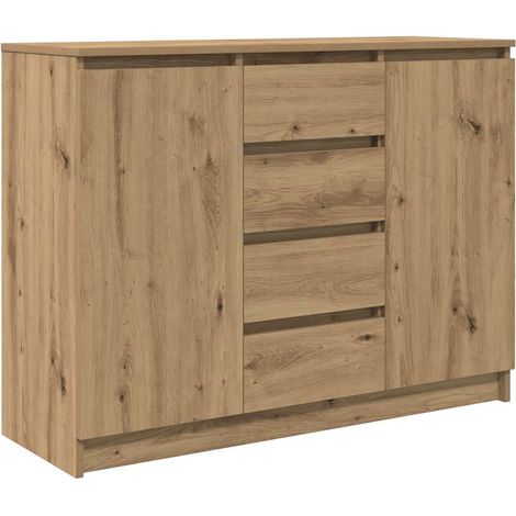 Buffet Meuble de rangement et tiroirs chêne artisanal 100,5x35x76cm bois ingénierie (1/5)