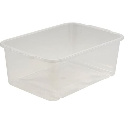 Boîte de rangement, Plastique solide (PP), 4,5 l, 30 x 20 x 11 cm, Wilma, Neutral transparent (1/5)
