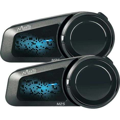 Auriculares Bluetooth para motocicleta, intercomunicador grupal, diseño impermeable, 2 unidades (1/2)