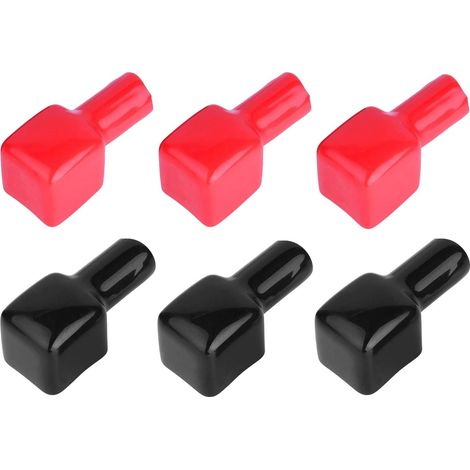 Cache-bornes de Batterie, Capuchons de Tête de Pile Positifs Et Négatifs Rouges Et Noirs, Isolante de Batterie pour Voitures, Bateaux, Motos (3 Paire) (1/5)