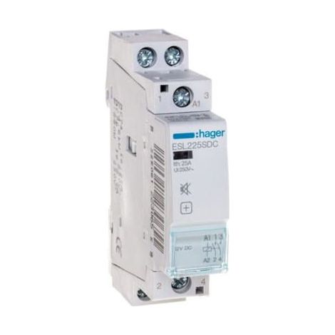 Contacteur modulaire Hager esl225sdc 25A 12V DC