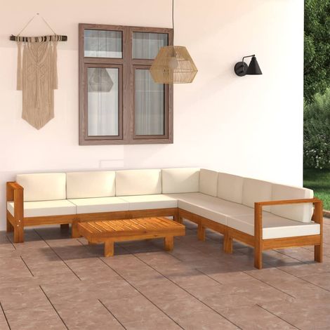 8-teiliges Garten-Lounge-Set mit Kissen 100 x 60 cm Akazienholz