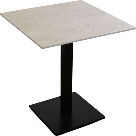 Table pour balcon et jardin, stratifié haute pression (HPL) 12 mm, 65 x 65 cm, couleur crème Navona (1/5)