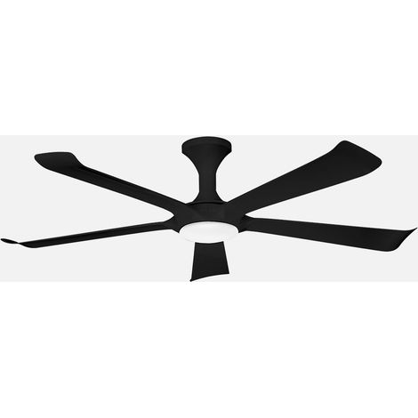 Ventilador Dc Vinaros 18w Negro 5aspas 6vel 144d  2250lm 3000-4500-6500k Remoto+memoria+temporizador