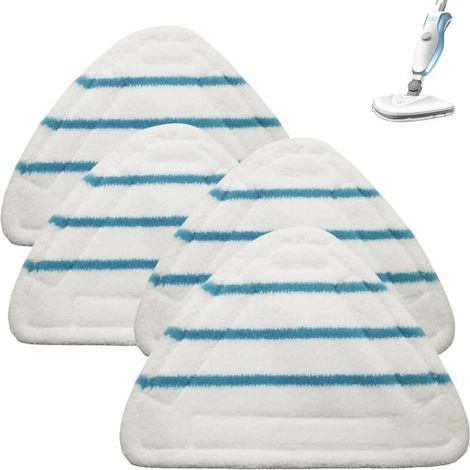 4 Lingettes Reutilisable Vapeur Triangulaires Lavables Remplacement Microfibre Nettoyage des Sols Tête pour Balai à Vapeur Nettoyage à Vapeur-