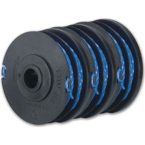 (Vert)Lot de 3 bobines double fil RYOBI diamètre 1,65mm pour coupe-bordures électriques RAC123