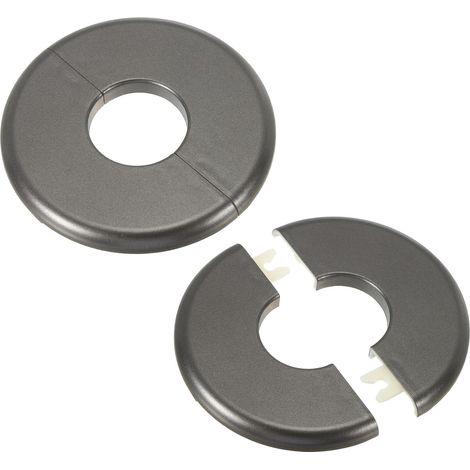 2pcs Plaque d'Écussons Auto-Adhésive Ronde en ABS 1.36"/34.5mm Gris (1/5)