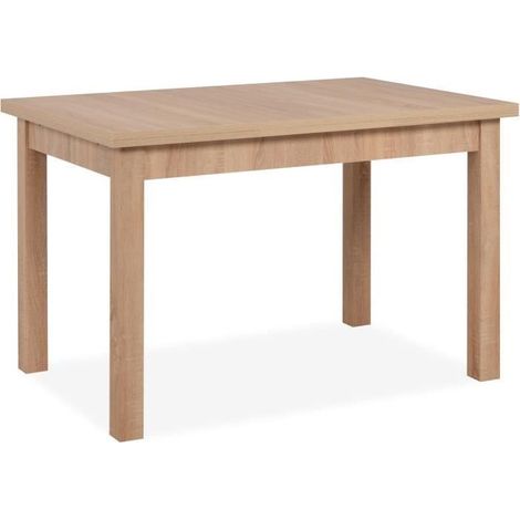 Table à manger extensible décor chêne sonoma 120-200 cm – Accueille 6 à 10 personnes – Pieds en MDF – Largeur 80 cm – Hauteur 76 cm - L120-200 (1/10)