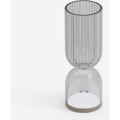 Lampada da tavolo LED ricaricabile in policarbonato Alba A - Grigio