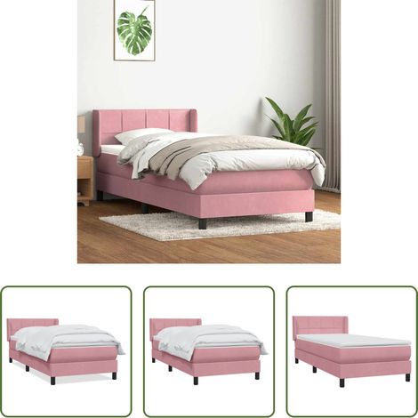 Matratze - Boxspringbett mit Matratze Rosa 80x220 cm Samt (1/5)