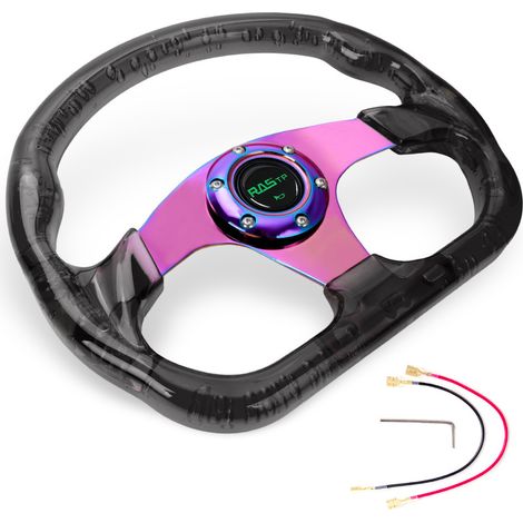 Car modification accessories D-type acrylic steering wheel 320MM crystal frame racing steering wheel 13-inch - acrylic - black (1/4)