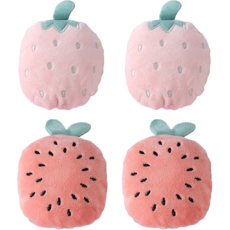 4 jouets couineurs pour chiens, forme de fruits et plantes, peluche douce, idéal pour chiots et petits chiens (1/5)