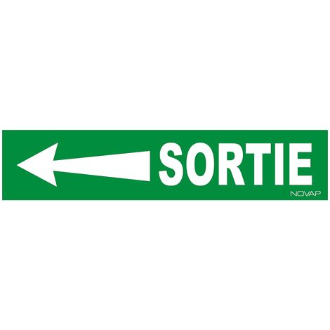 Panneau Sortie flèche à gauche - Rigide 330x75mm - 4120904 (1/2)