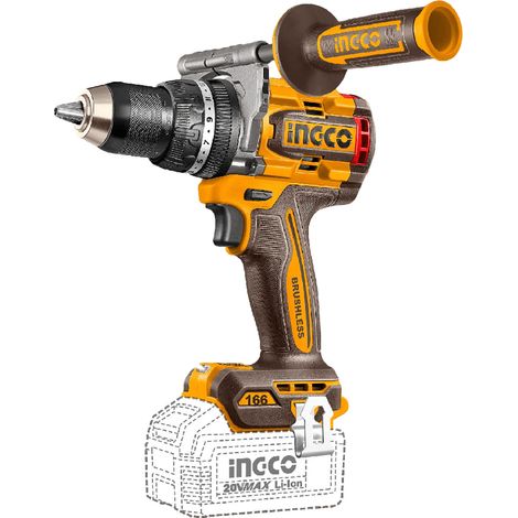 Ingco Taladro percutor BL 166NM 2 Baterías 5 AH+Maletín 20V