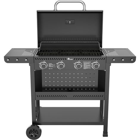 BARBECUE A GAS CARRELLATO 'KASAGRILL' mod. 4 fuochi -kW 2.5 x 4 - cm 124,7 x 102 x 55 - KASART