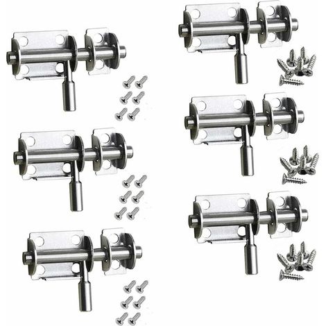 royaluxe - Loquet de Porte ,6 Pièces Acier Inoxydable de Sécurité Verrou Porte pour Portes de Salle de Bain, Meubles Portes en Bois, WC Fenêtre (1/5)