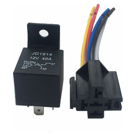 Relè SPDT a 5 pin 12V 40A con presa Plum a 5 fili (1/5)