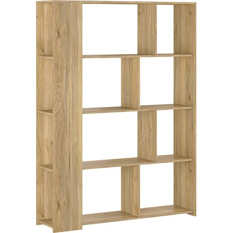 Etagère, meuble étagère coloris chêne Mauvella - Longueur 129 x profondeur 32,8 x hauteur 175,6 cm (1/3)