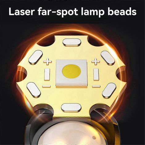Wiederaufladbare LED-Taschenlampe, tragbare Taschenlampe mit Digitalanzeige (1/5)