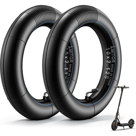 Chambre a Air 10x2.125 Renforcée, Chambre à Air 10 Pouces Trotinette Electrique avec Valve 90° Argentée, Haute Élasticité et Durabilité, 2MM Épaisseur, (pour Roue non Motrice), 2PCS (1/5)