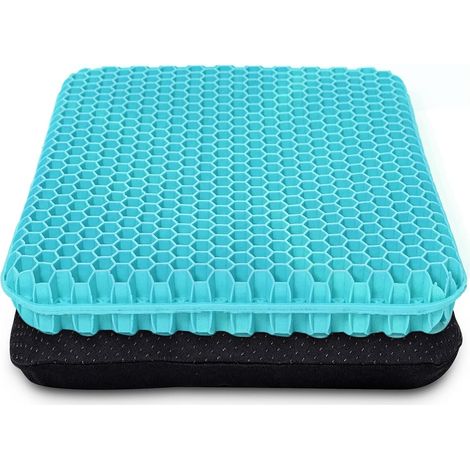 (Milk Green)Thick Gel Seat Cushion with Anti-Slip Backing Breathable Honeycomb Pattern Pressure Point Absorber for Car Office Chair Wheelchair (1/5)