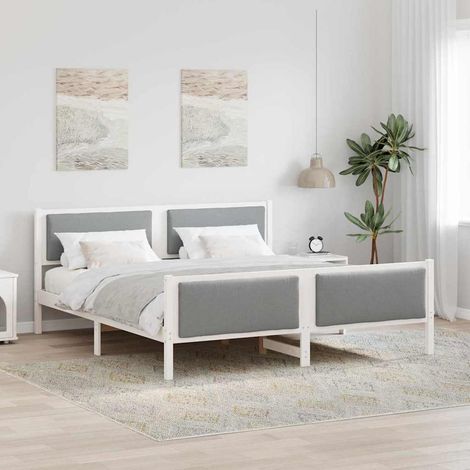 vidaXL Cadre de lit avec tête de lit Gris clair 180 x 200 cm tissu (1/5)