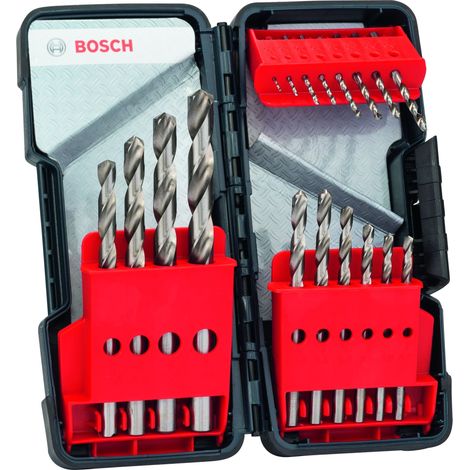 Bosch – Jeu de forets hélicoïdaux PRO Metal HSS-G 18 pièces – Perçage précis jusqu'à 10 mm – Acier HSS-G – Angle de pointe 135° – 2607019578
