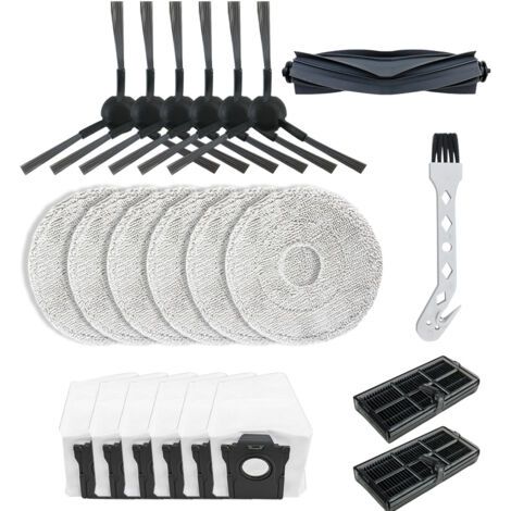 Pour aspirateur robot Xiaomi Mi Robot Vacuum-Mop 2 Ultra STYTJ05ZHM - Pièce de rechange : brosse principale amovible, filtre HEPA, brosse latérale et lingette de nettoyage (1/5)