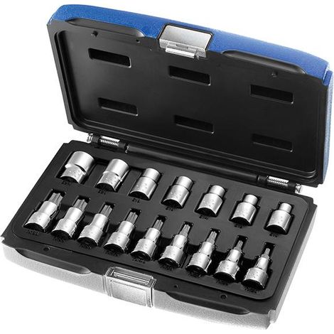Expert 16-Piece 1/2in Drive Torx Socket and Bit Set with Metal-Clasp Case
